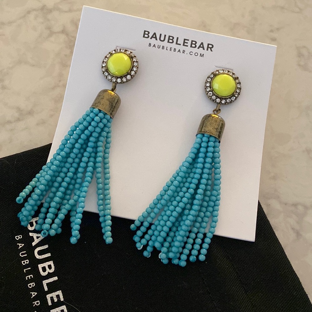 BaubleBar Acid Tassel Drop Earrings New!